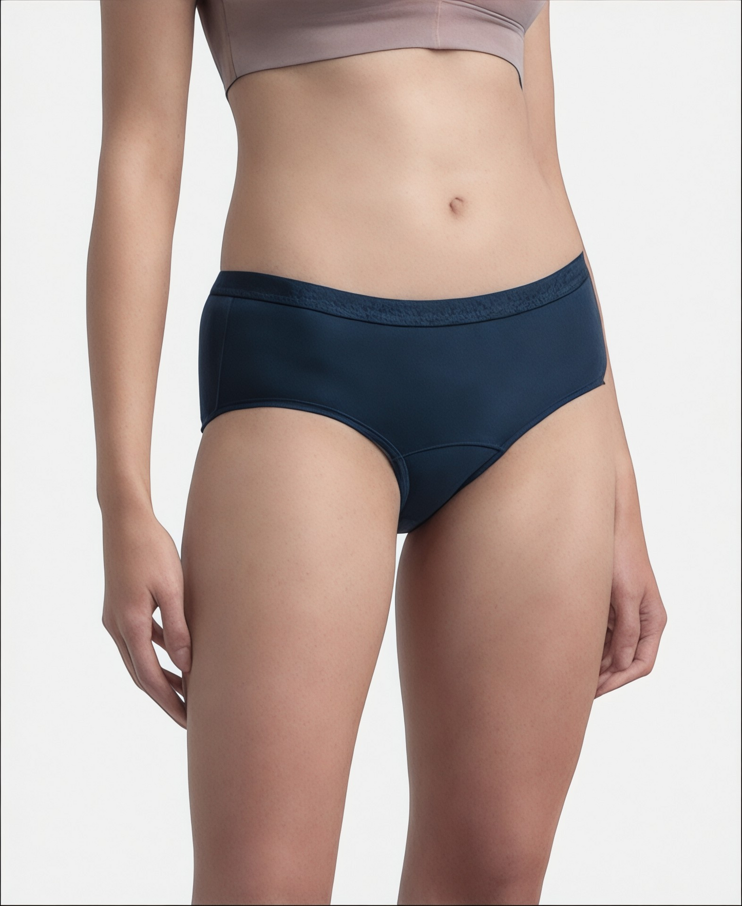 J.y  Pack of 3 +2 Tactel Microfiber Elastane Stretch Period Panty with Leak Proof Inner Absorbent Layer and StayFresh Treatment - Navy