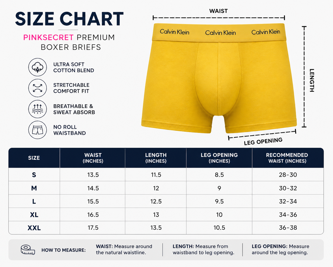 Premium Cotton Stretch Boxer Briefs for Men – Ultra Soft & Comfortable Fit[ Pack of 3]